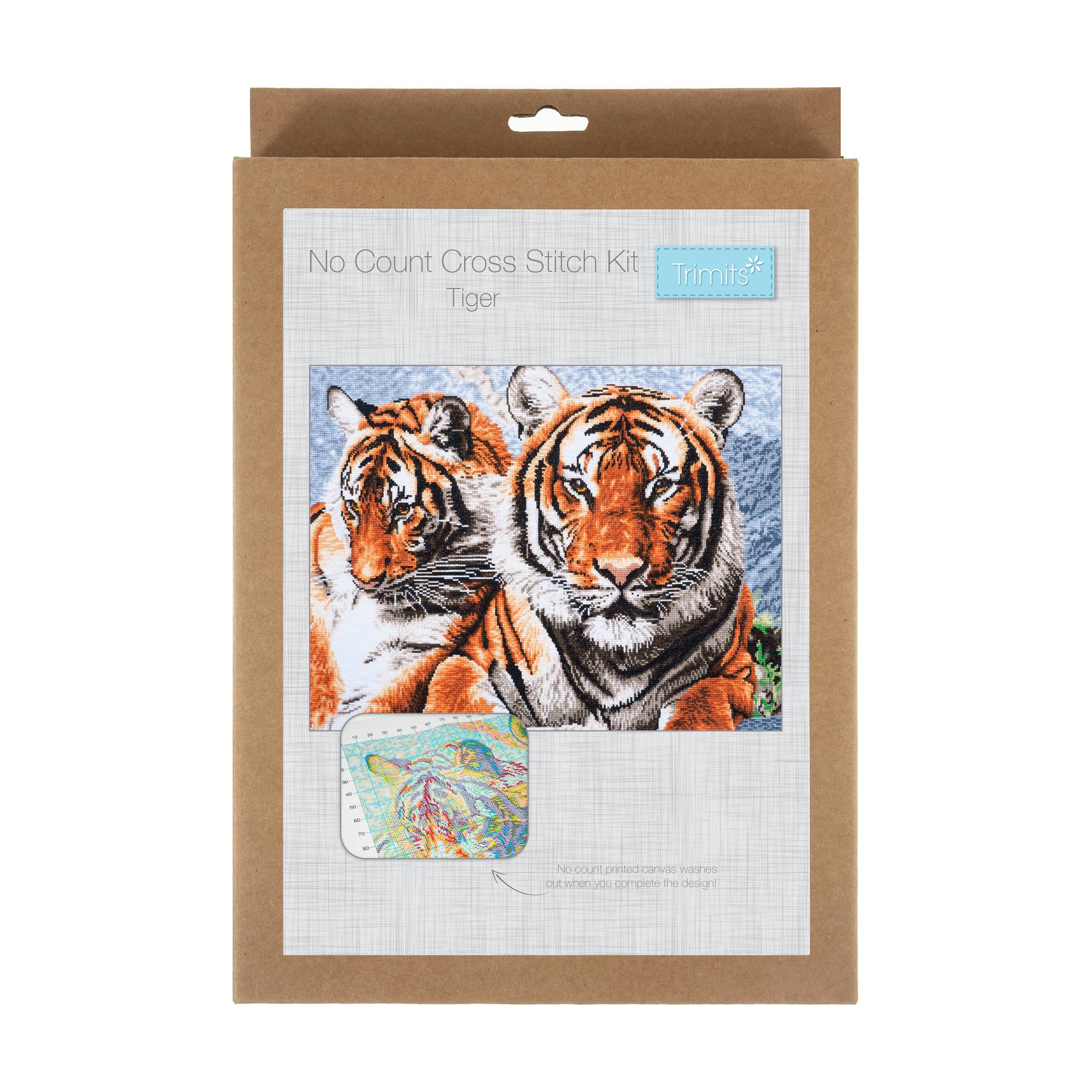 Trimits Tiger Xl Cross Stitch Kit Cm X Cm Hobbycraft