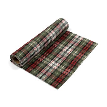 Green and Red Tartan Fabric Roll 28cm x 2m