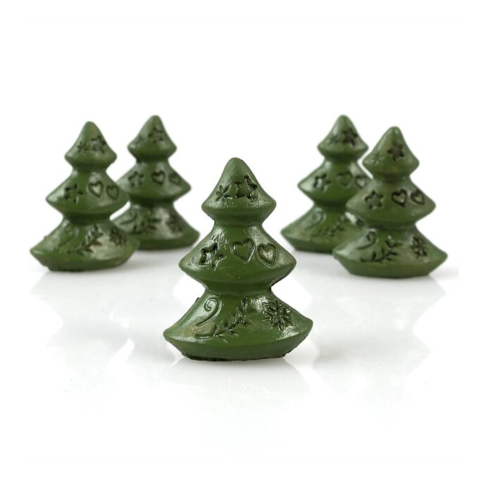 Christmas Tree Resin Decorations 5 Pack image number 1