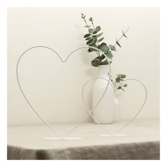 White Metal Heart Frame Decoration 30cm image number 3