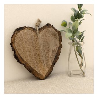 Hanging Wooden Heart Slice 15cm