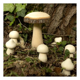 Wooden Mini Mushrooms 5cm 6 Pack