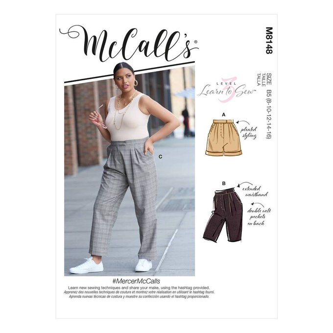 McCall’s Mercer Trousers Sewing Pattern M8148 (8-16) | Hobbycraft