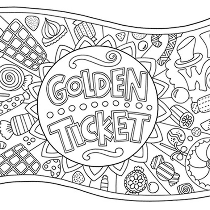 Free Golden Ticket Colouring Download Hobbycraft