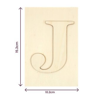 Wooden Letter J Plaque 10cm x 15cm image number 4