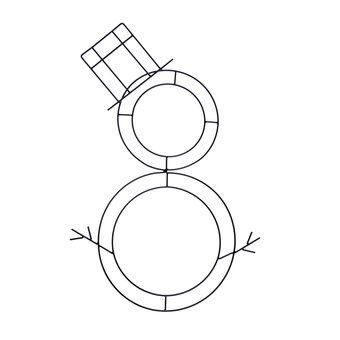 Snowman Metal Wreath Frame 56cm x 36cm