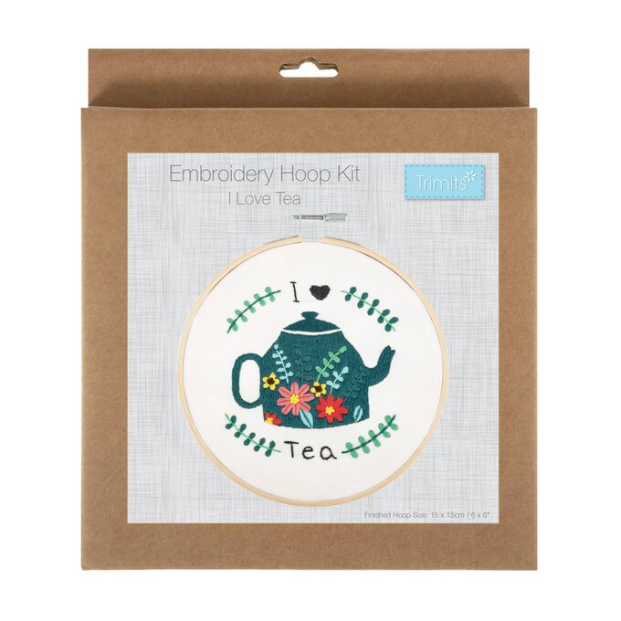 Trimits I Love Tea Embroidery Hoop Kit image number 1