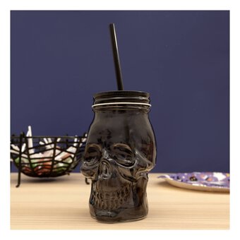 Black Skull Drinking Jar  image number 3