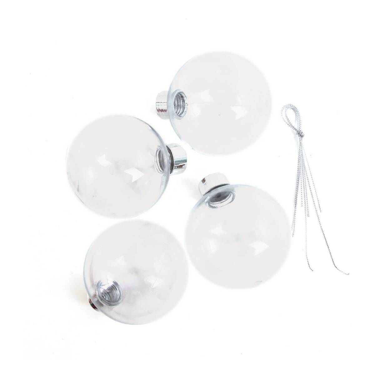 Fillable Baubles 8cm 4 Pack | Hobbycraft