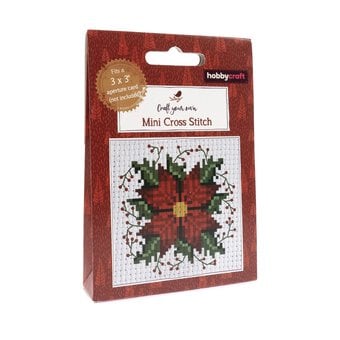 Poinsettia Mini Cross Stitch Kit 