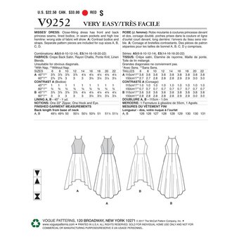 Vogue Princess Seam Dress Sewing Pattern V9252 (14-22) | Hobbycraft
