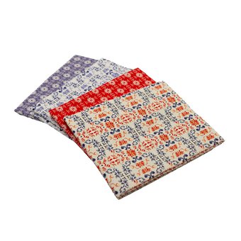 Little Red Boots Reds and Blues Cotton Fat Quarters 4 Pack image number 6