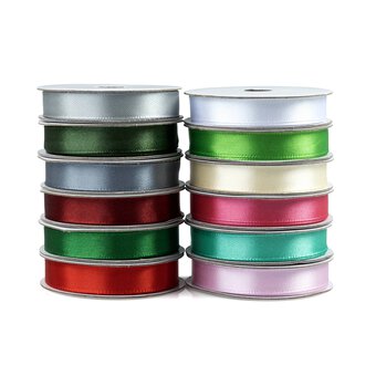 Assorted Satin Ribbons 10mm x 2m 12 Pack