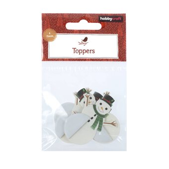 White Snowman Honeycomb Toppers 4 Pack image number 6