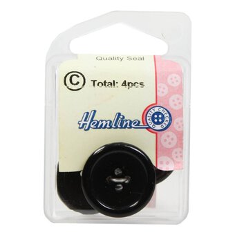 28mm Faux Wood 4 Hole Coat Button - Totally Buttons