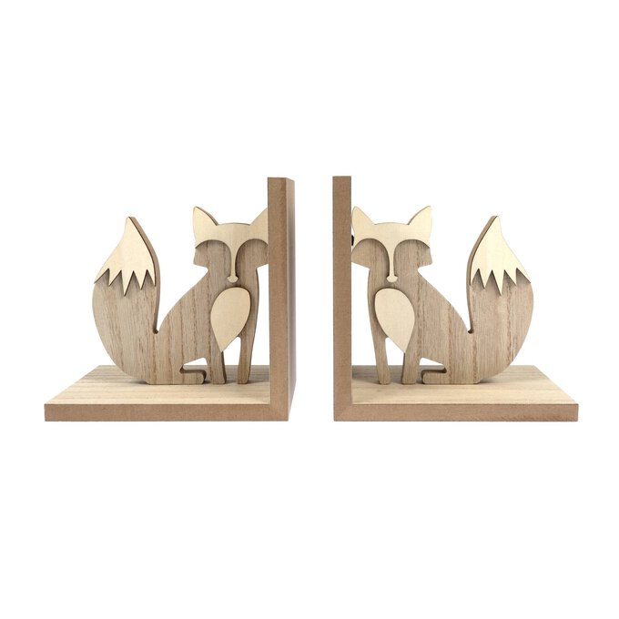 Wooden Fox Bookends 2 Pack image number 1