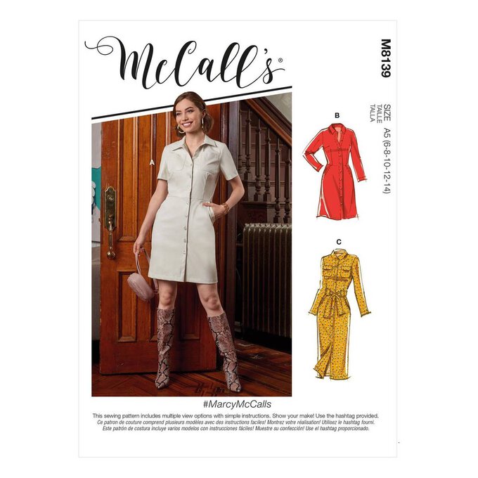 McCall’s Marcy Dress Sewing Pattern M8139 (6-14) | Hobbycraft