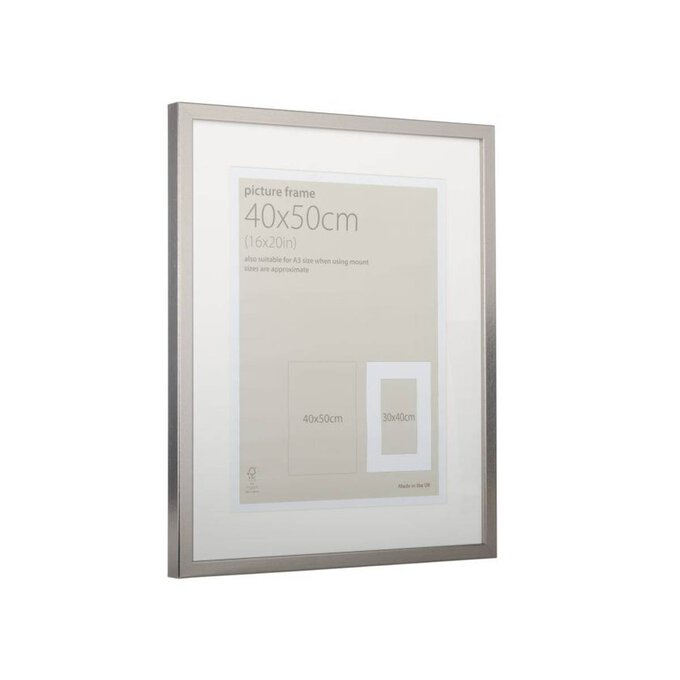 Metallic Silver Frame 40cm x 50cm | Hobbycraft