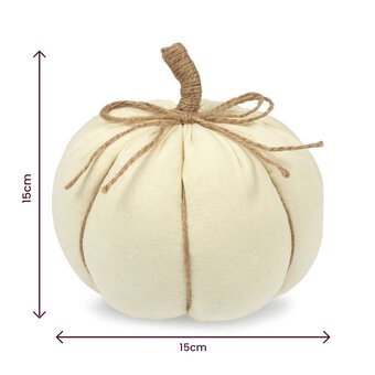 White Linen Pumpkin 15cm image number 5