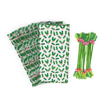 Holly Treat Bags 20 Pack