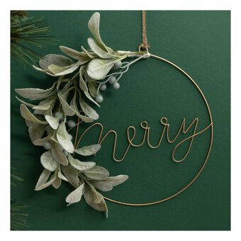 Gold Metal Merry Wreath 40cm