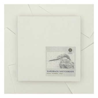 Shore & Marsh White Square Hardback Sketchbook 19cm x 19cm 95 Sheets