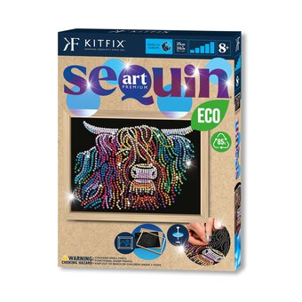 Kitfix Highland Cow Sequin Art Premium Kit