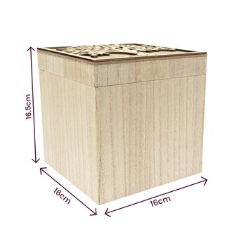 Wooden Tree Storage Box 16cm x 16cm x 16.5cm image number 5