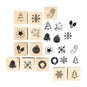 Mini Christmas Wooden Stamp Set 12 Pieces image number 1