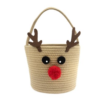 Reindeer Rope Basket 26cm