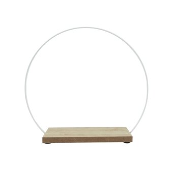 Metal Ring with Wooden Base 26cm x 8cm x 24cm