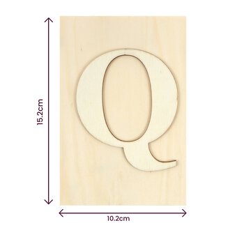 Wooden Letter Q Plaque 10cm x 15cm image number 4