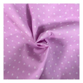 Pale Pink Simple Polka Polycotton Fabric by the Metre