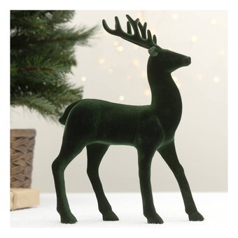 Green Velvet Stag 32cm