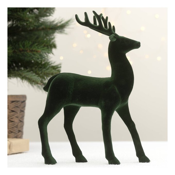 Green Velvet Stag 32cm image number 1