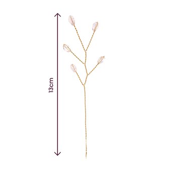 Pink Beaded Branch Wired Picks 5 Pieces image number 4