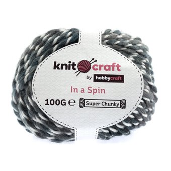 Knitcraft Black and White Mix In a Spin Yarn 100g