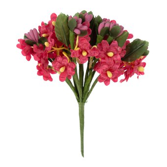 Dark Pink Verbana Floral Pick 10cm