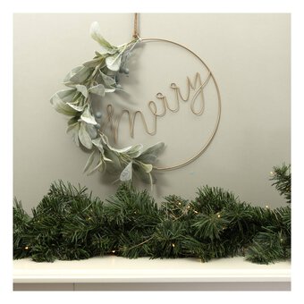 Gold Metal Merry Wreath 40cm image number 3