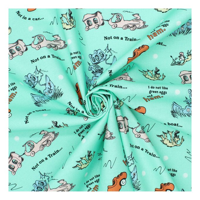 Dr Seuss Green Eggs and Ham Cotton Fabric by the Metre image number 1