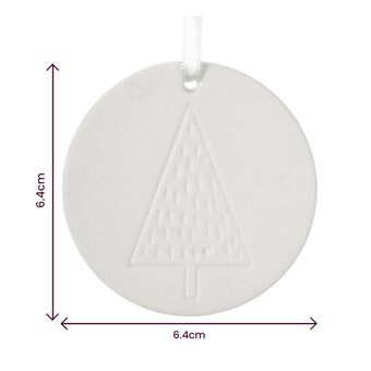 Hanging Ceramic Flat Bauble Tree Decoration 6cm image number 5