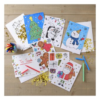 Christmas Colouring Cards 6 Pack