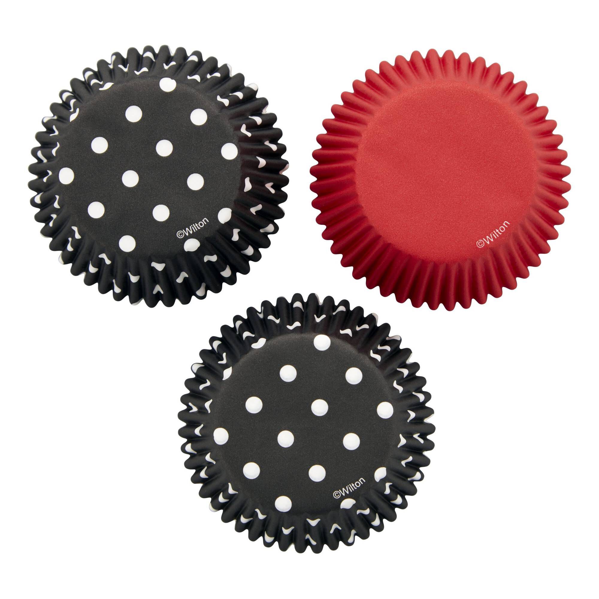 Wilton Red And Black Polka Dot Cupcake Cases 75 Pack Hobbycraft 0705