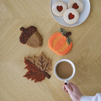 How to Make Autumn Punch Needle Coasters