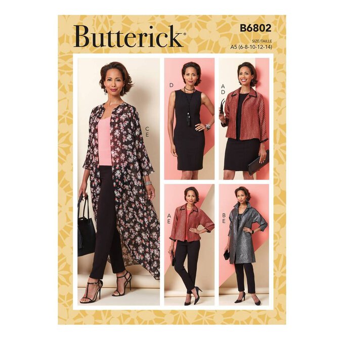 Butterick Jacket and Dress Sewing Pattern B6802 (6-14) | Hobbycraft