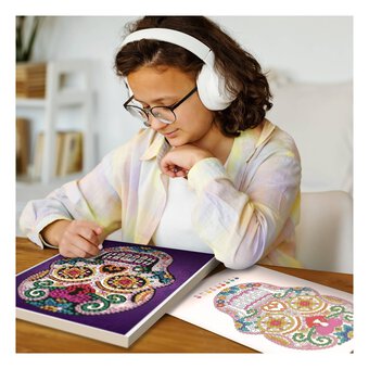 Kitfix Sugar Skull Sequin Art Craft Teen Kit image number 3