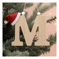 Hanging Wooden Christmas Letter M 9cm image number 1