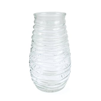 Clear Textured Glass Vase 15cm x 8cm