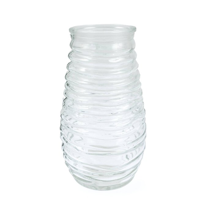 Clear Textured Glass Vase 15cm x 8cm image number 1