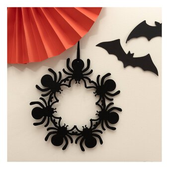 Black Felt Spider Wreath 20cm  image number 4